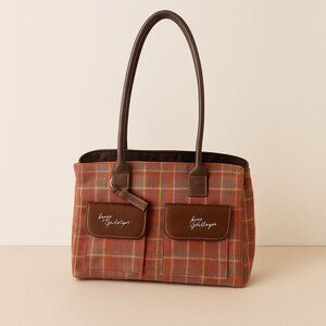 Longaberger Signed Toboso Plaid 25th Anniversary Tote Bag Collector Edition Vtg